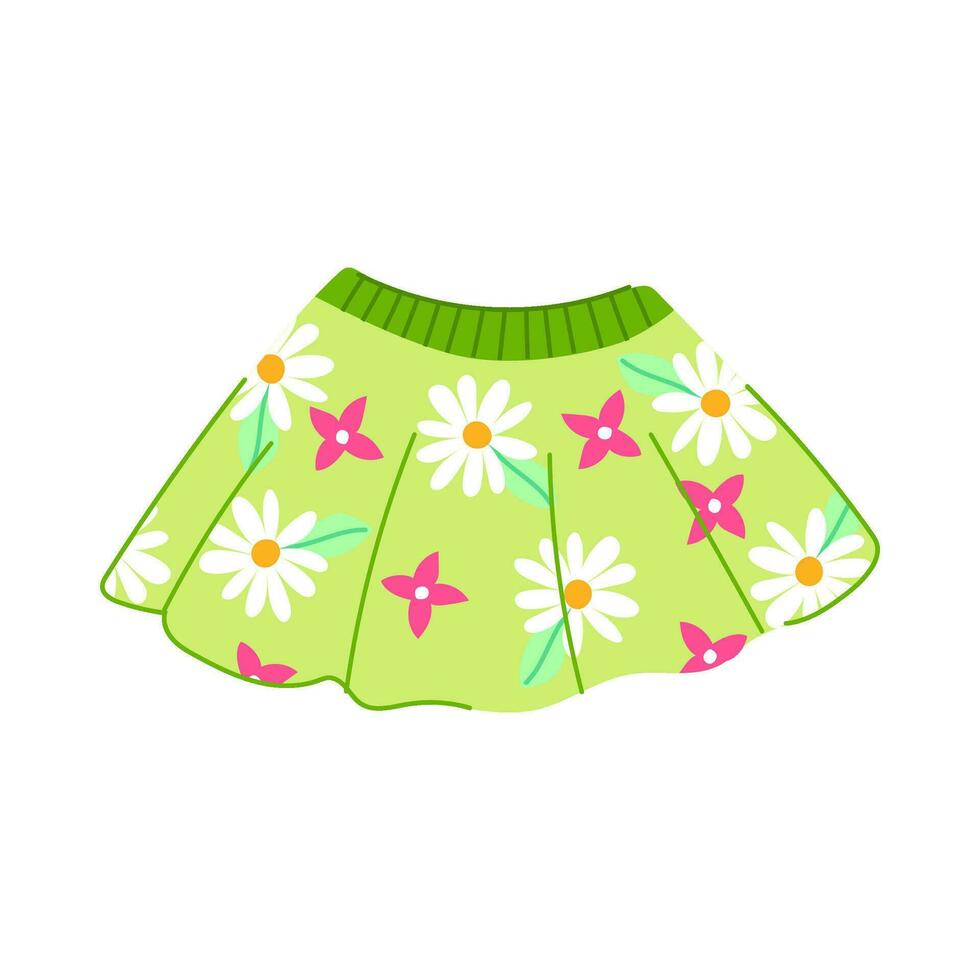 wear skirt baby cartoon vector illustration