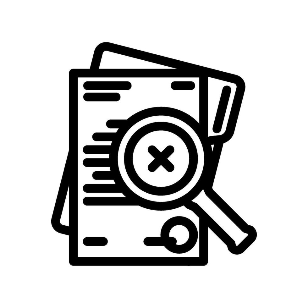 document reject line icon vector illustration