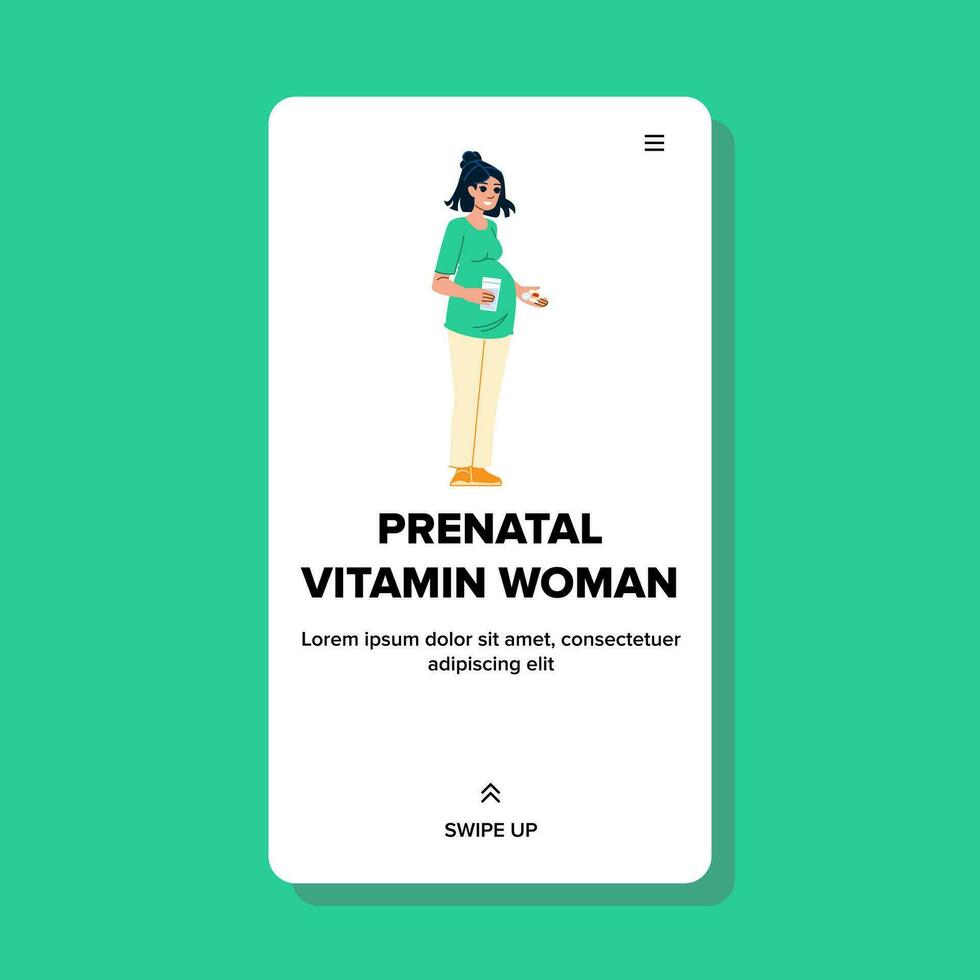 prenatal vitamin woman vector