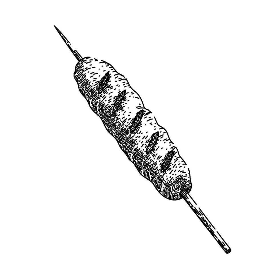 kebab skewered food sketch hand drawn vector