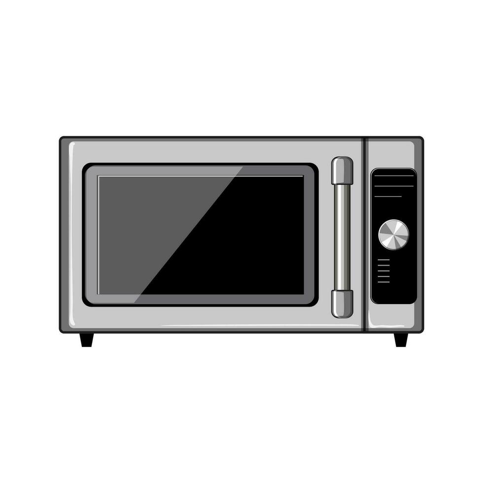 Cocinando microondas cocina dibujos animados vector ilustración