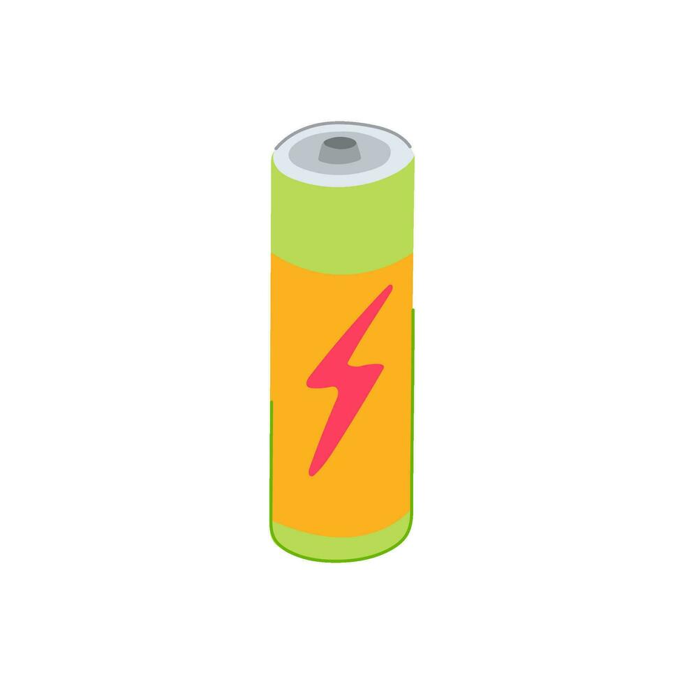 sign battery energy cartoon vector illustration