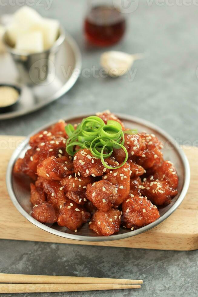 Korean Yangnyeom Popcorn Chicken photo