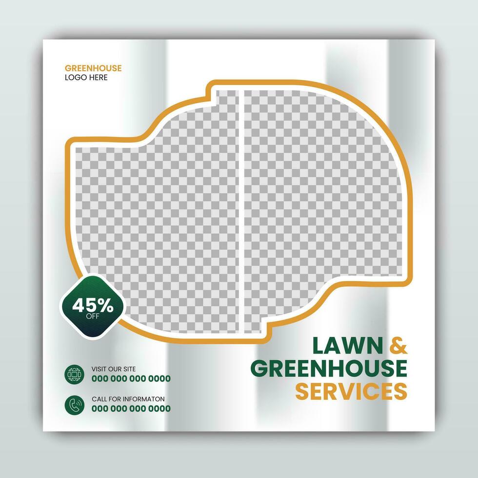 Lawn and gardening service social media landscape cover web banner vector