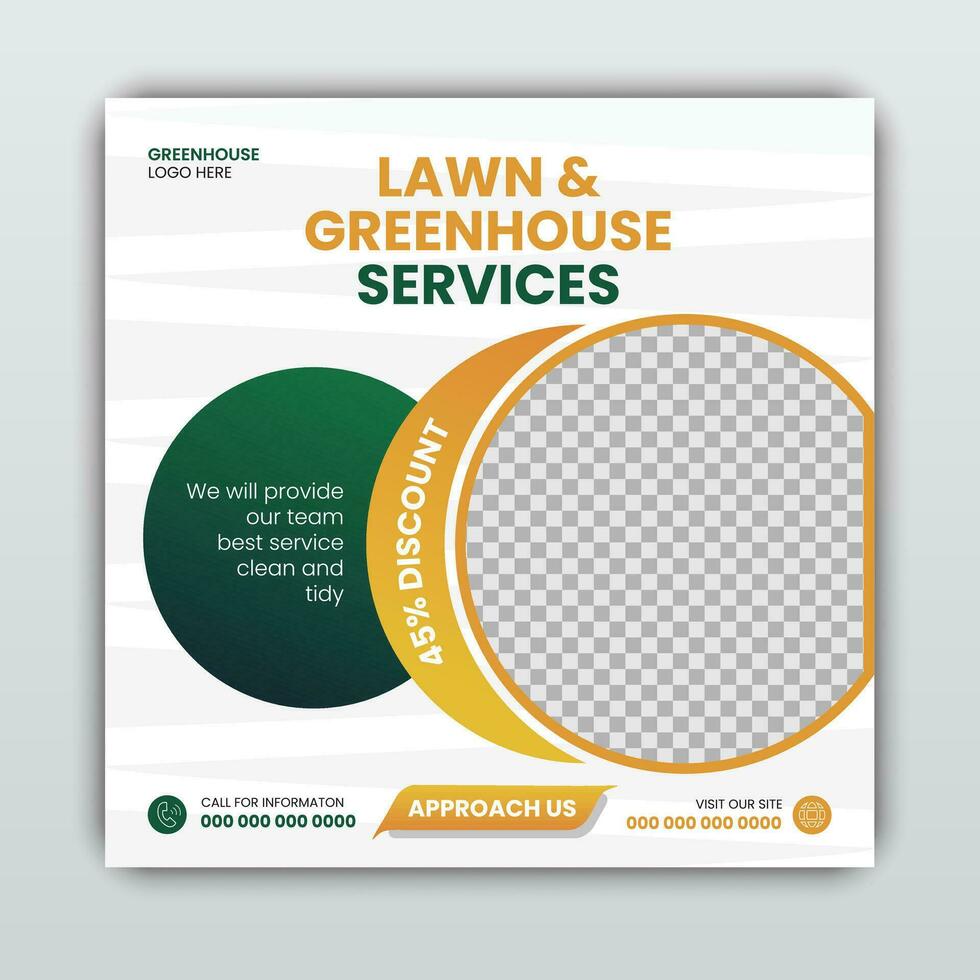 Modern lawn garden service post vector