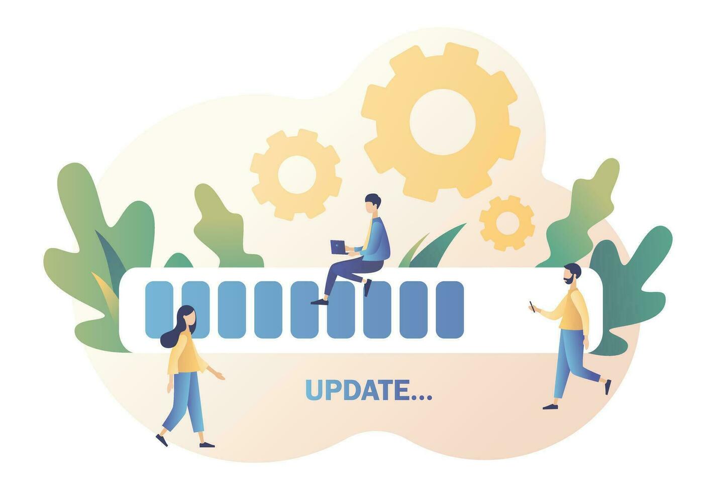 System update concept. Modern flat cartoon style. Vector illustration