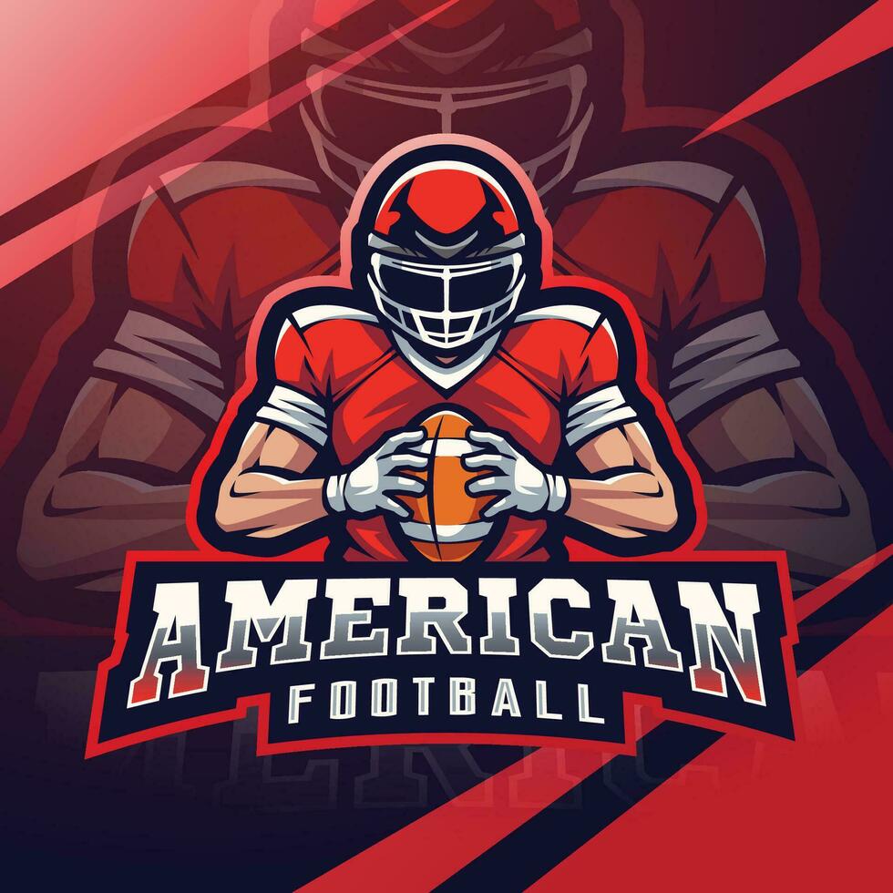 americano fútbol americano deporte mascota logo diseño vector