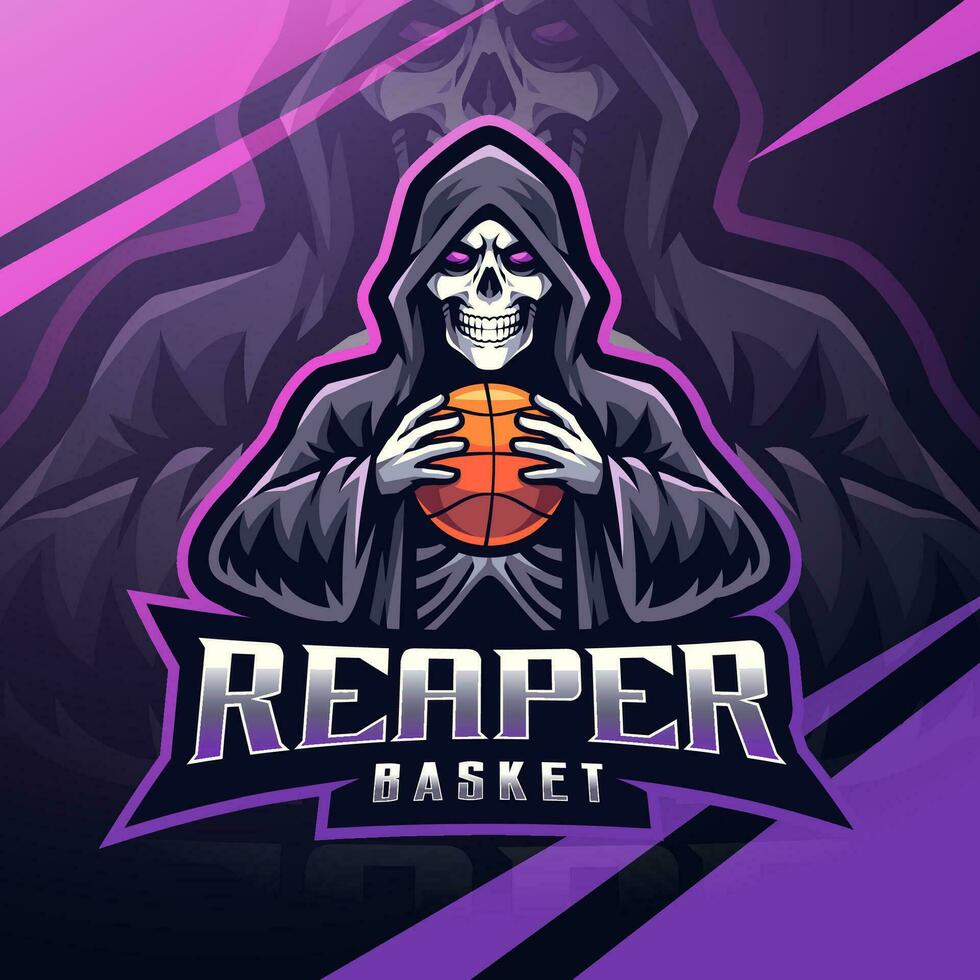 diseño del logotipo de la mascota reaper esport vector