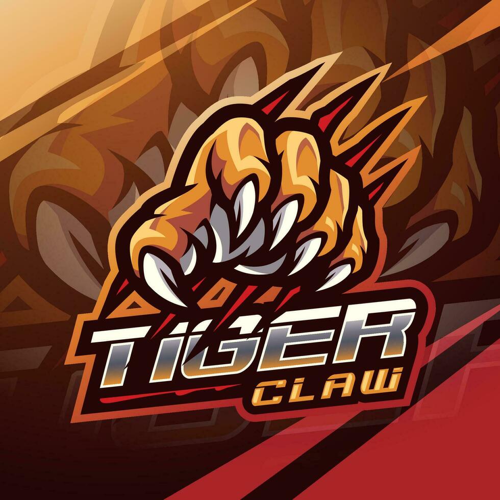 Tiger claw esport mascot logo design vector