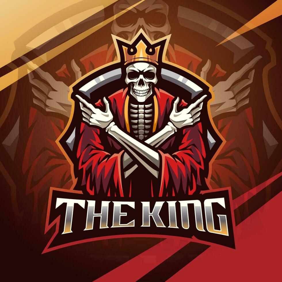 Skull king esport mascot logo vector