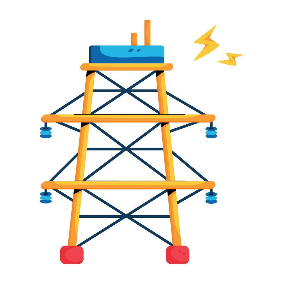 Trendy Electric Pole vector