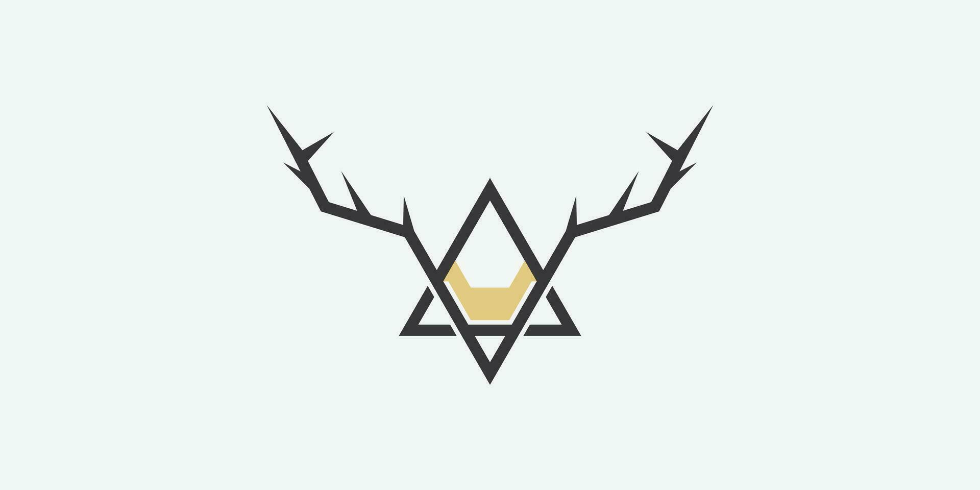 deer antlers logo design with simple concept vector