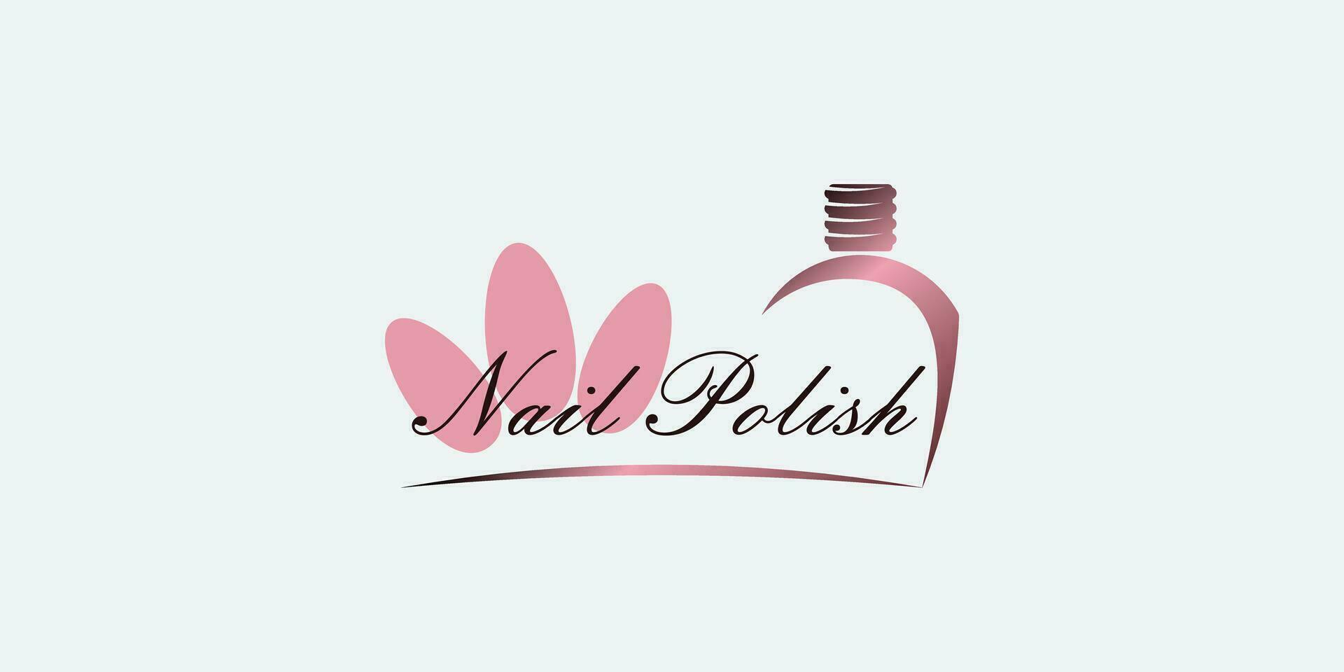 beauty nails polish logo design with modern concept vector