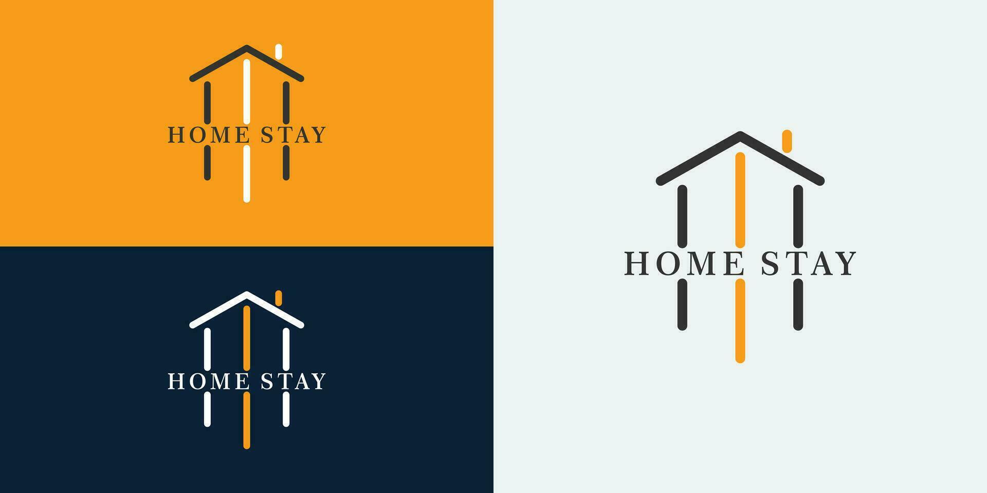 home stay logo design with simple concept vector