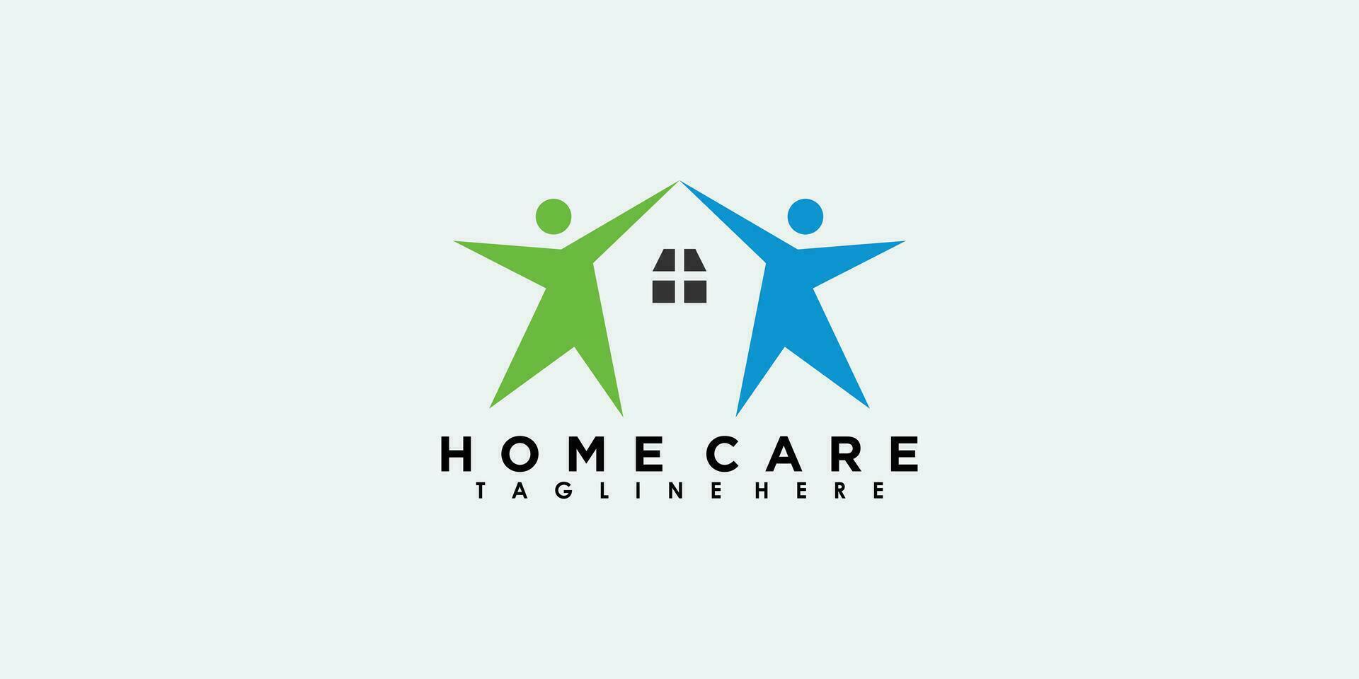 home care logo design with creative concept vector