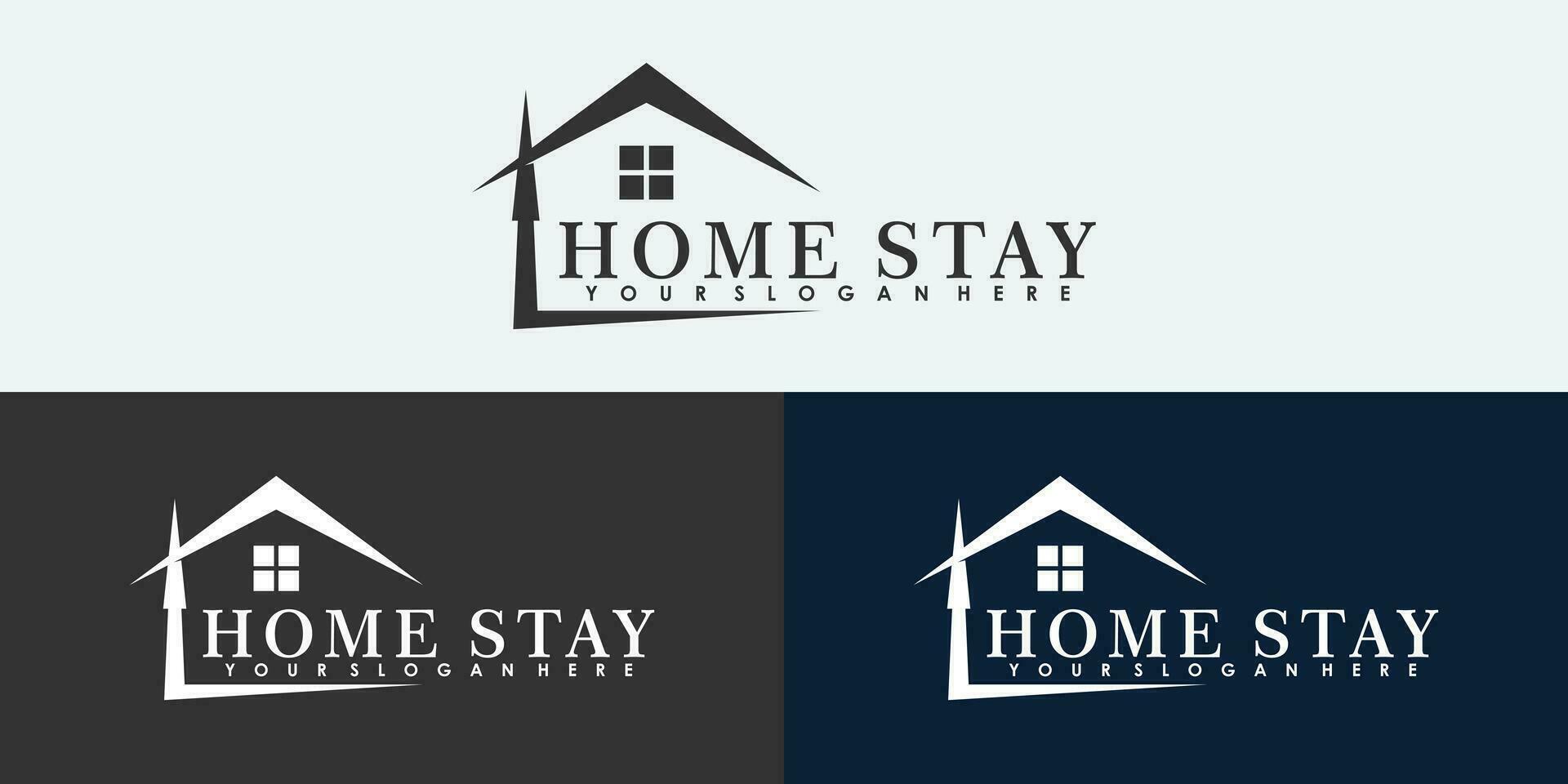 home stay logo design with simple concept vector