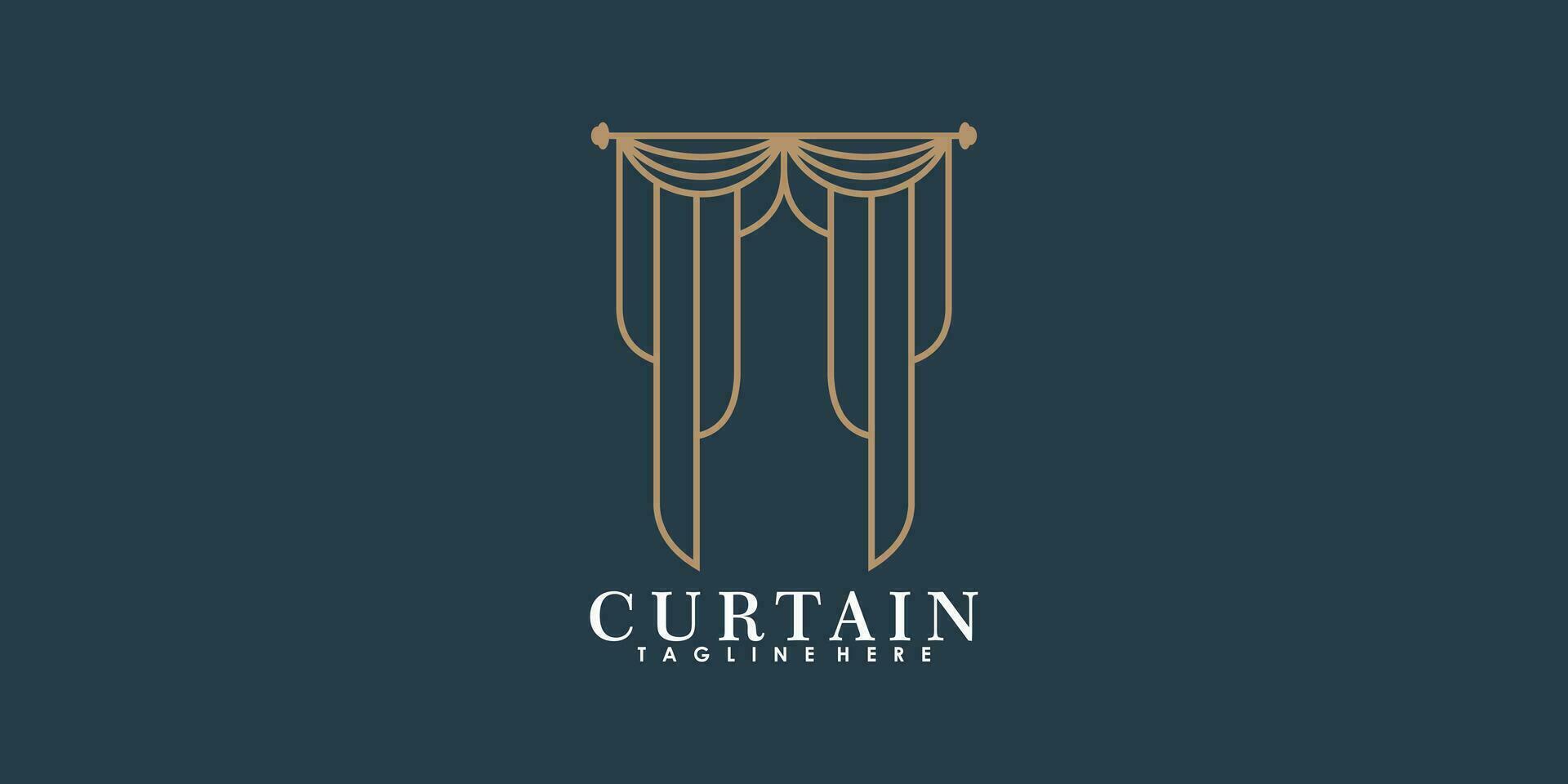 curtain logo design with modern concept vector