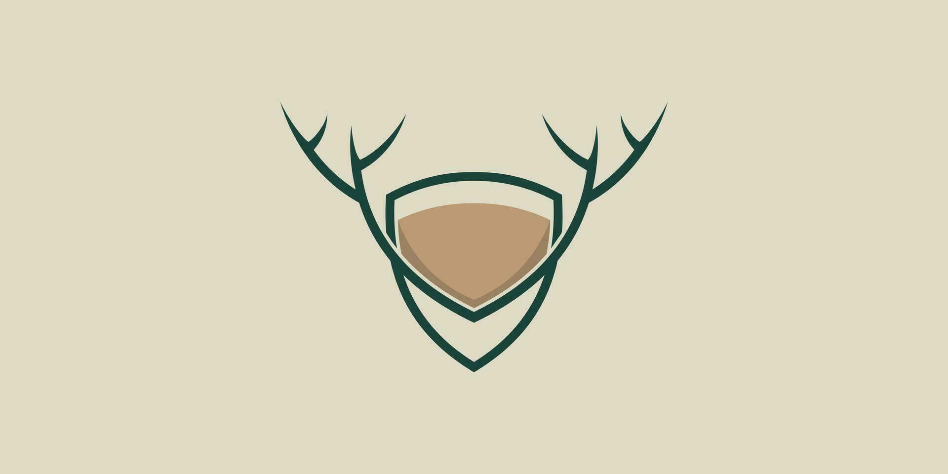 deer antlers logo design with simple concept vector