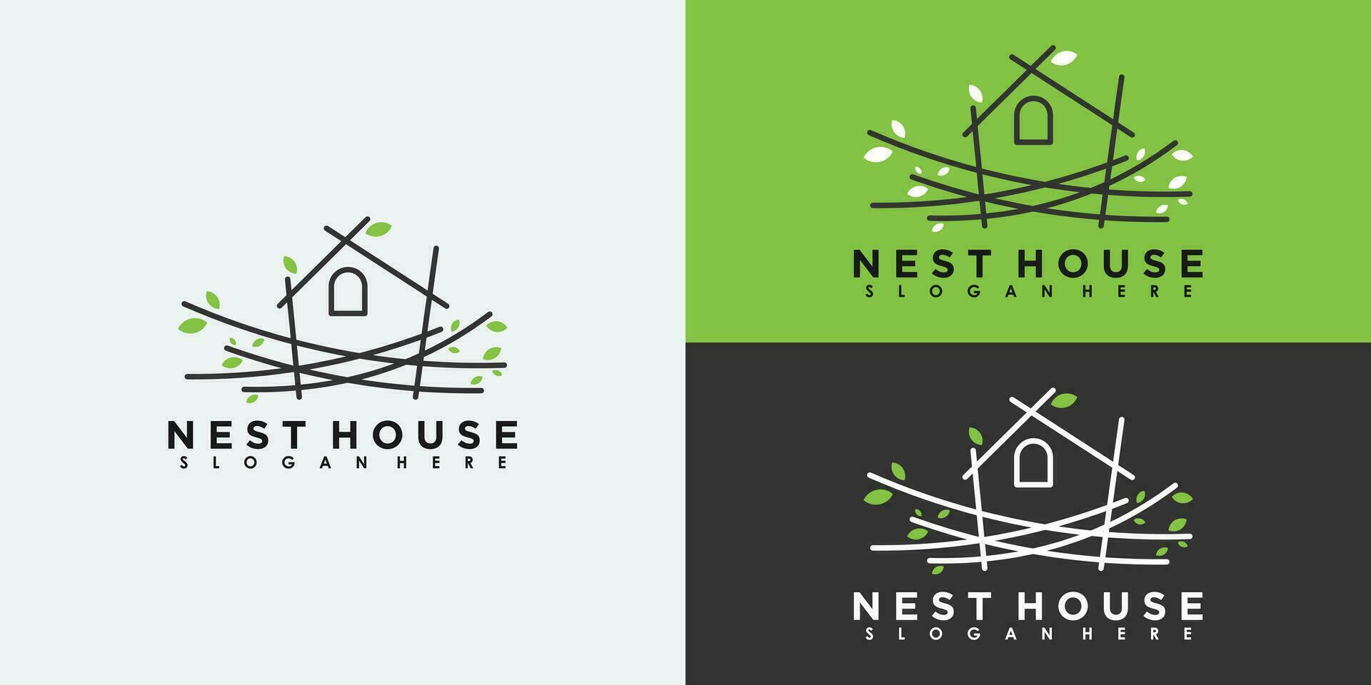 nest house logo design vector