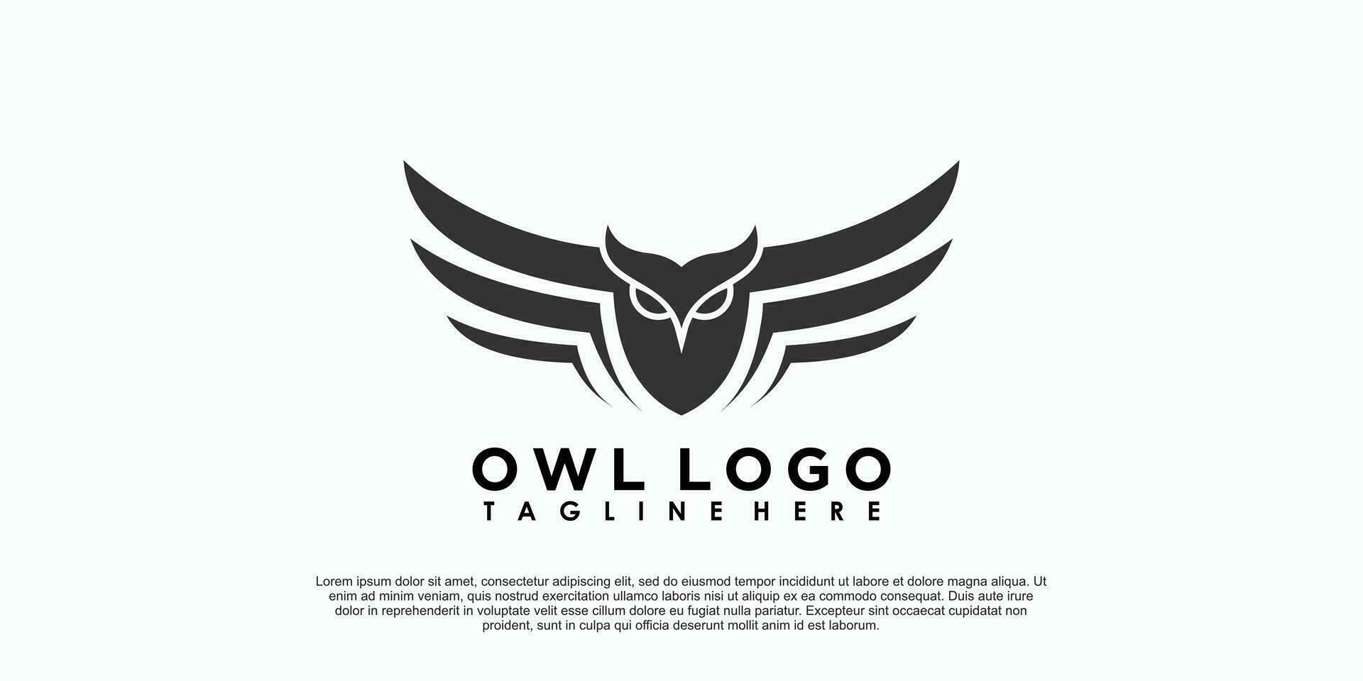 owl logo design with simple concept vector