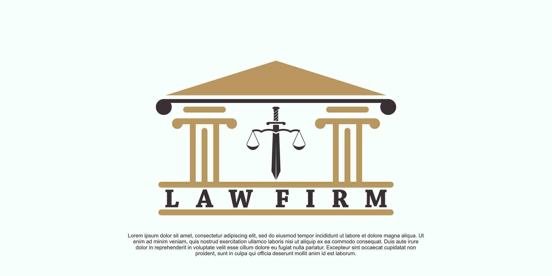 law firm logo design with modern concept vector