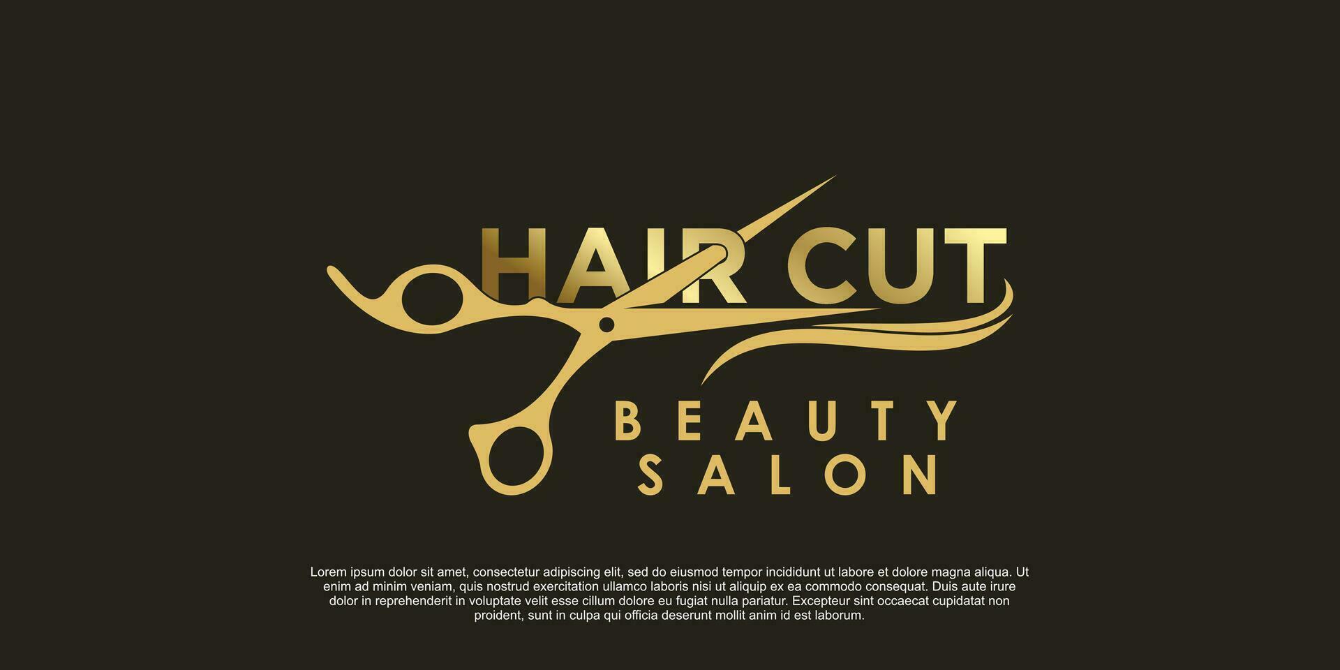 beauty salon hair cut logo design creative concept vector
