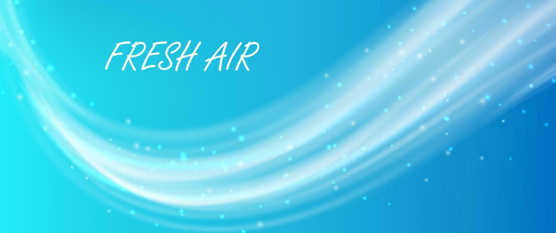 Fresh air flow, cold white blowing wind effect vector