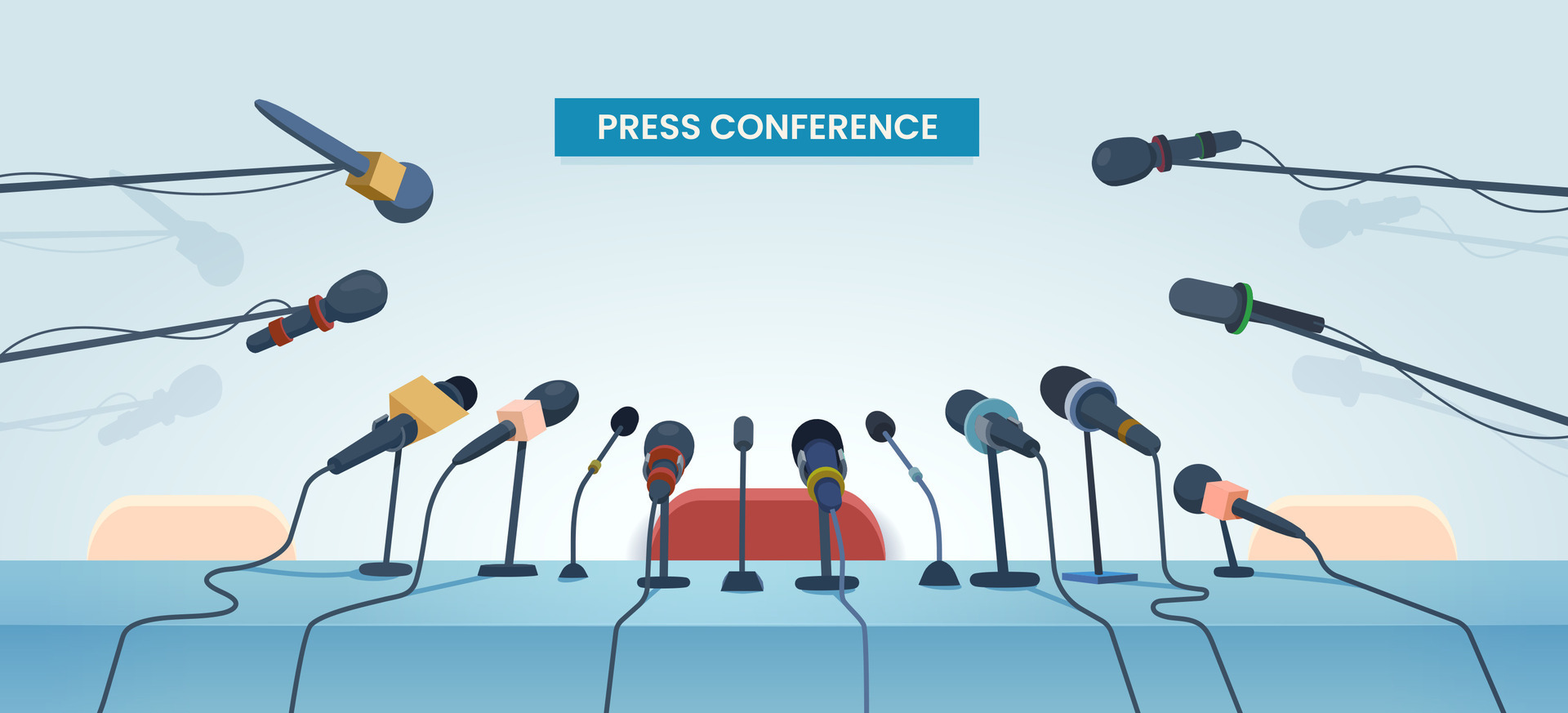 Press Conference Interview Table And Microphones 25442898 Vector Art At press-conference-interview-table-and-microphones-25442898-vector-art-at