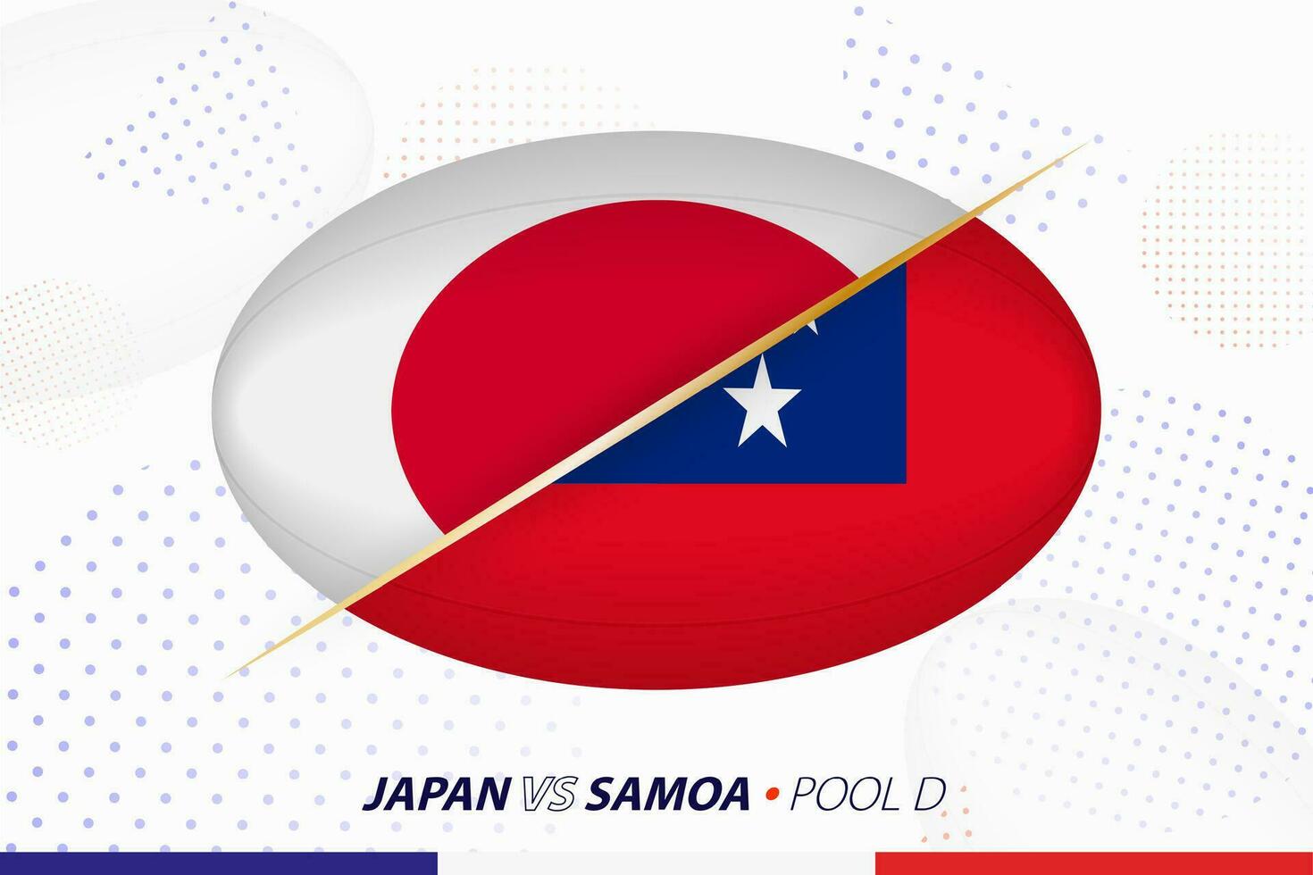 Rugby match between Japan and Samoa, concept for rugby tournament. vector