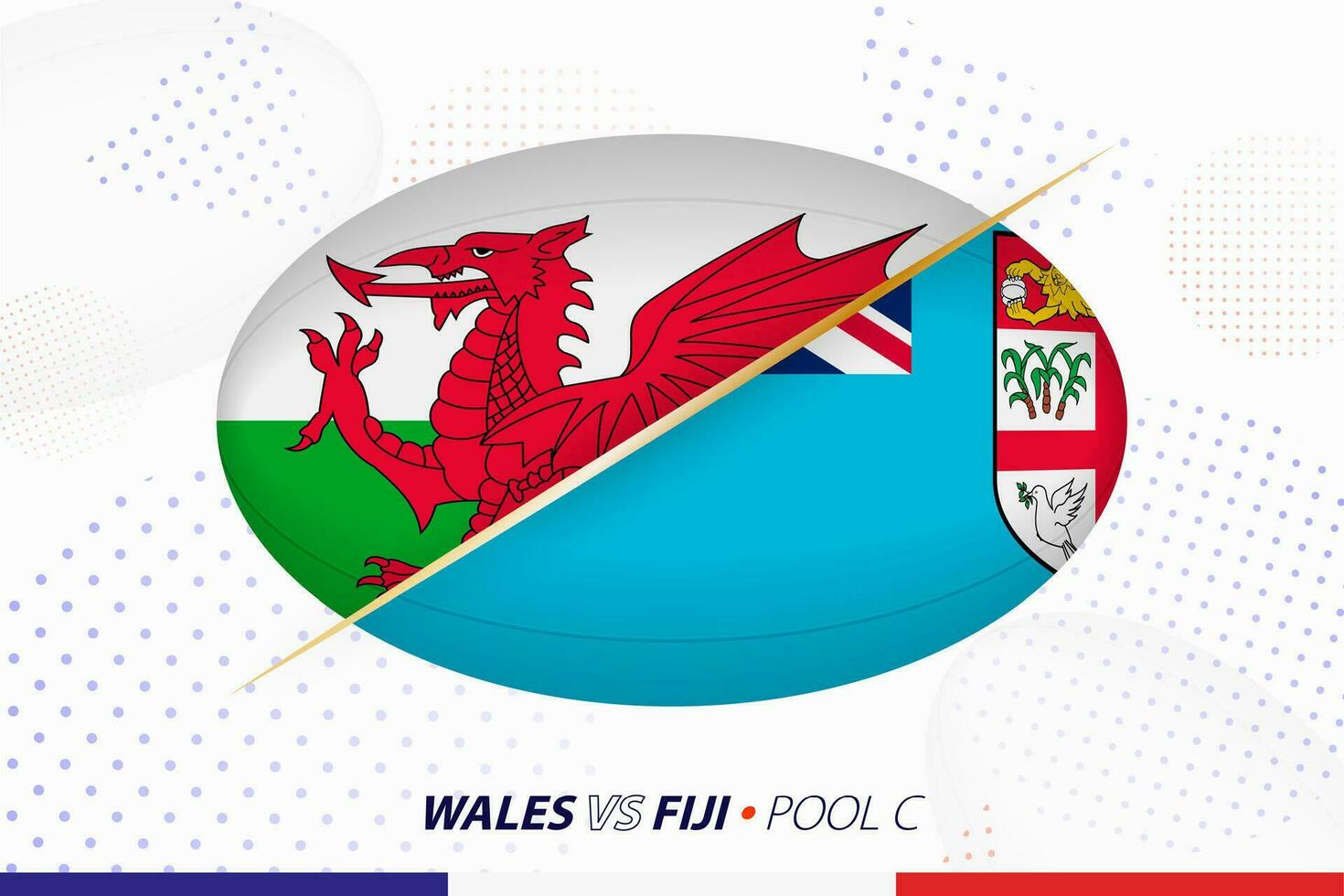 Rugby match between Wales and Fiji, concept for rugby tournament. vector