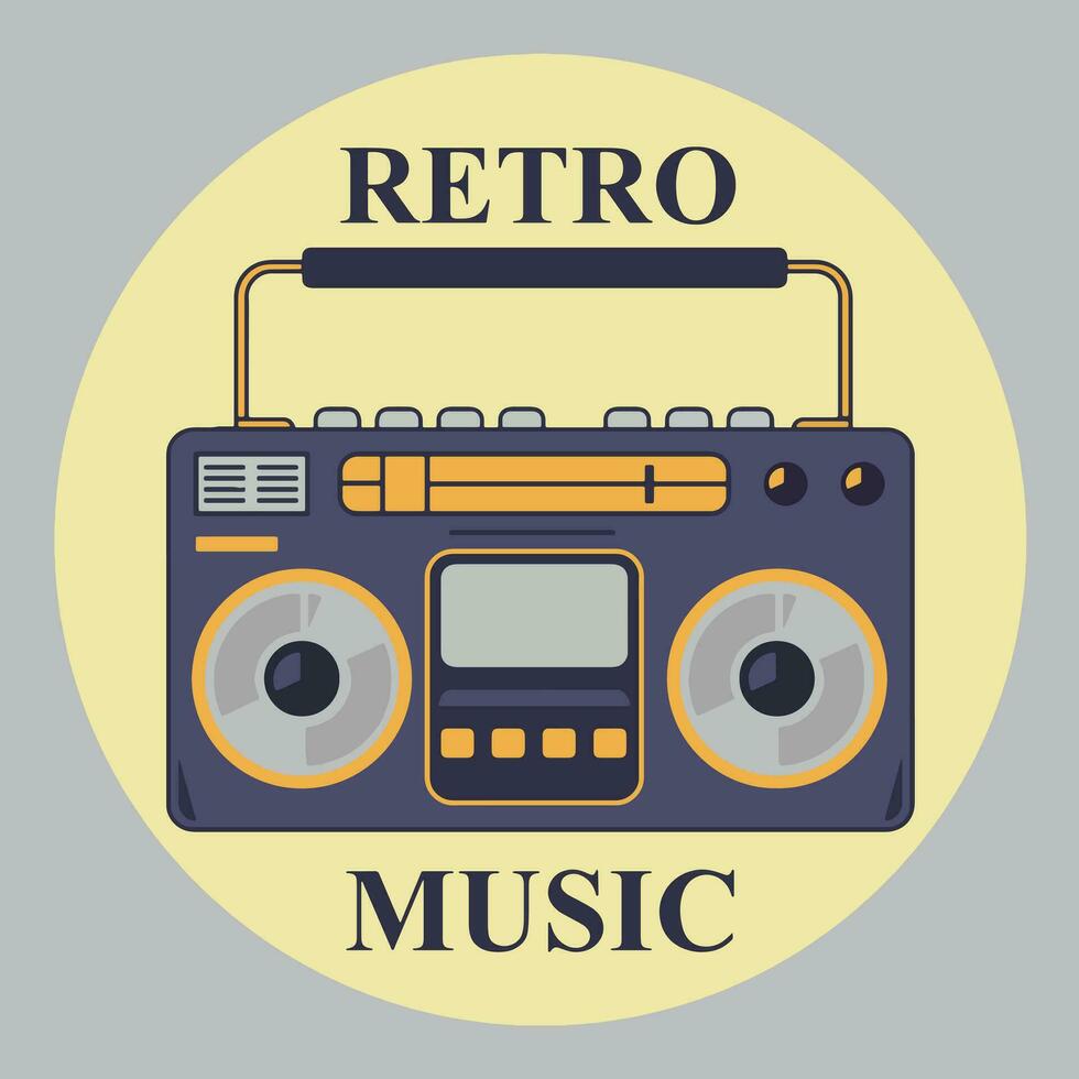 Vector Retro Music - Tape Recorder Old Record