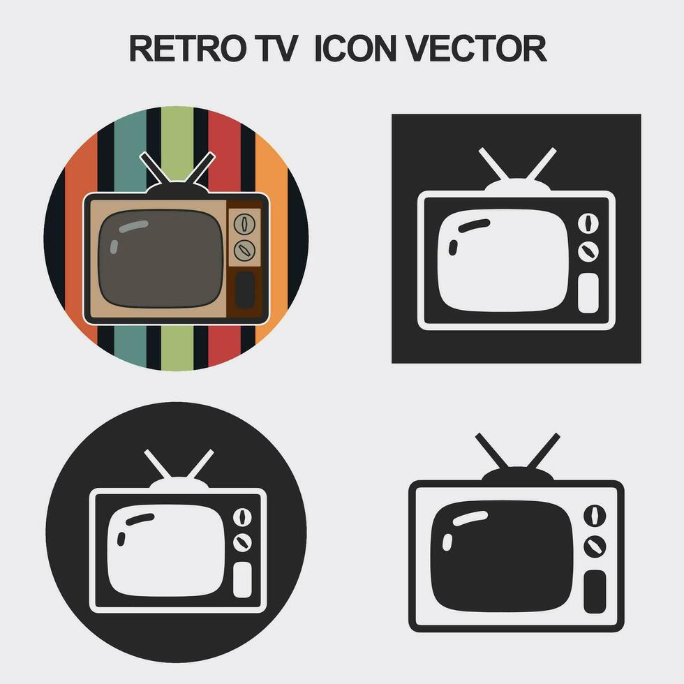 retro televisión vector arte, ilustración, icono y gráfico