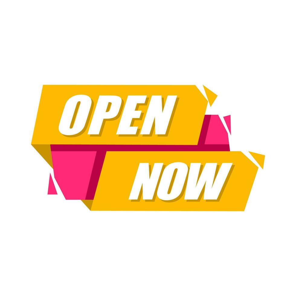 Discount labels. Now open labels for banners. coming soon label. Vector Illustration Now Open Sign. Grand opening sale poster. sale banner design template.