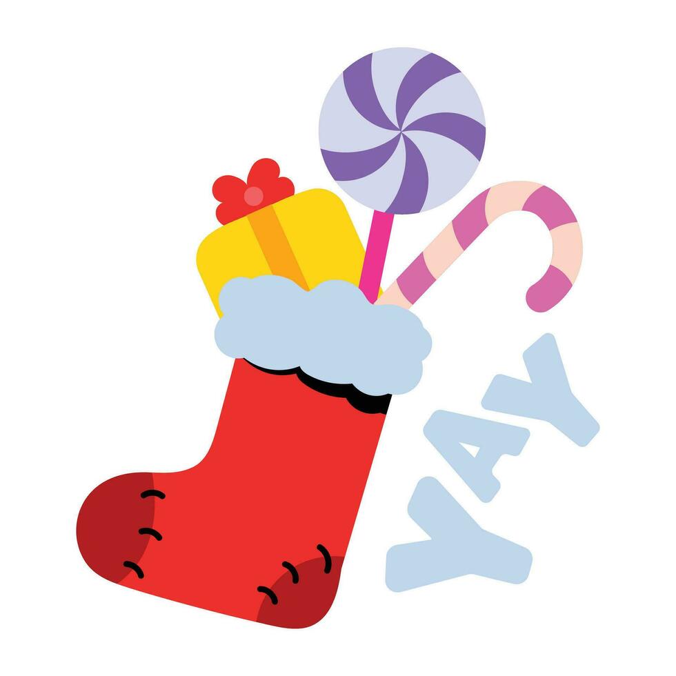 Trendy Christmas Sock vector