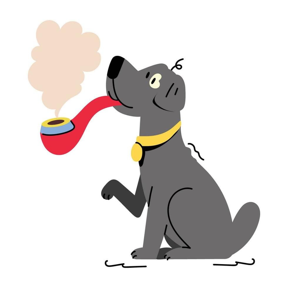 Trendy Dog Pipe vector