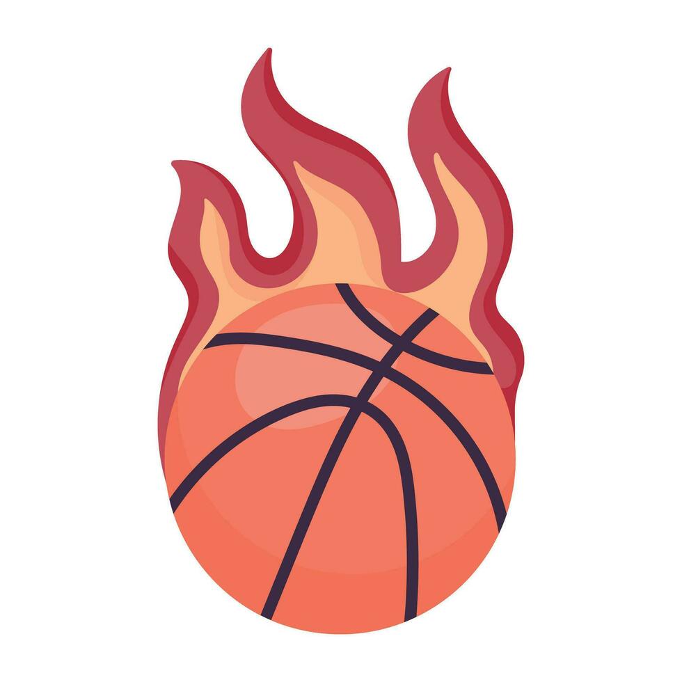 Trendy Basketball Fire vector