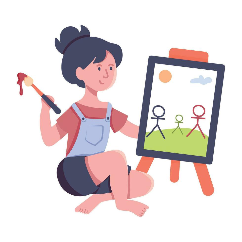 de moda familia pintura vector