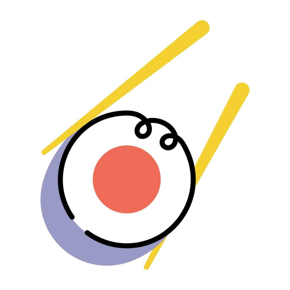 Trendy Sushi Chopsticks vector