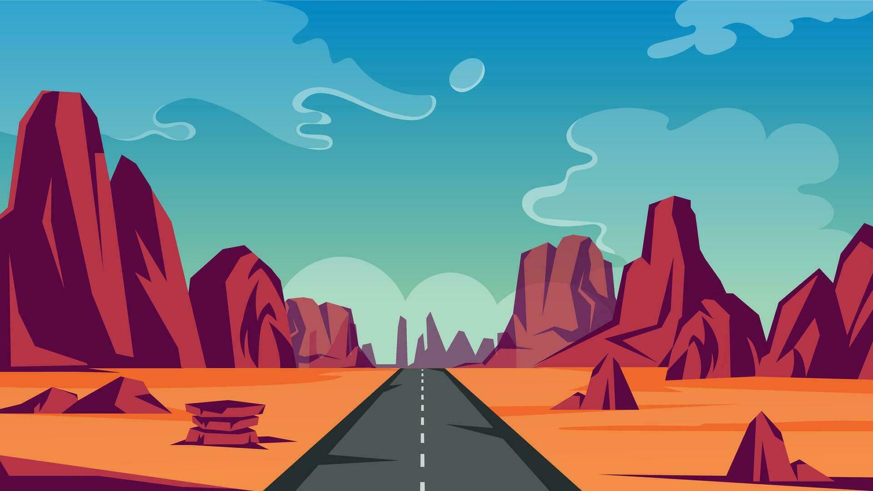 Trendy Desert Road vector