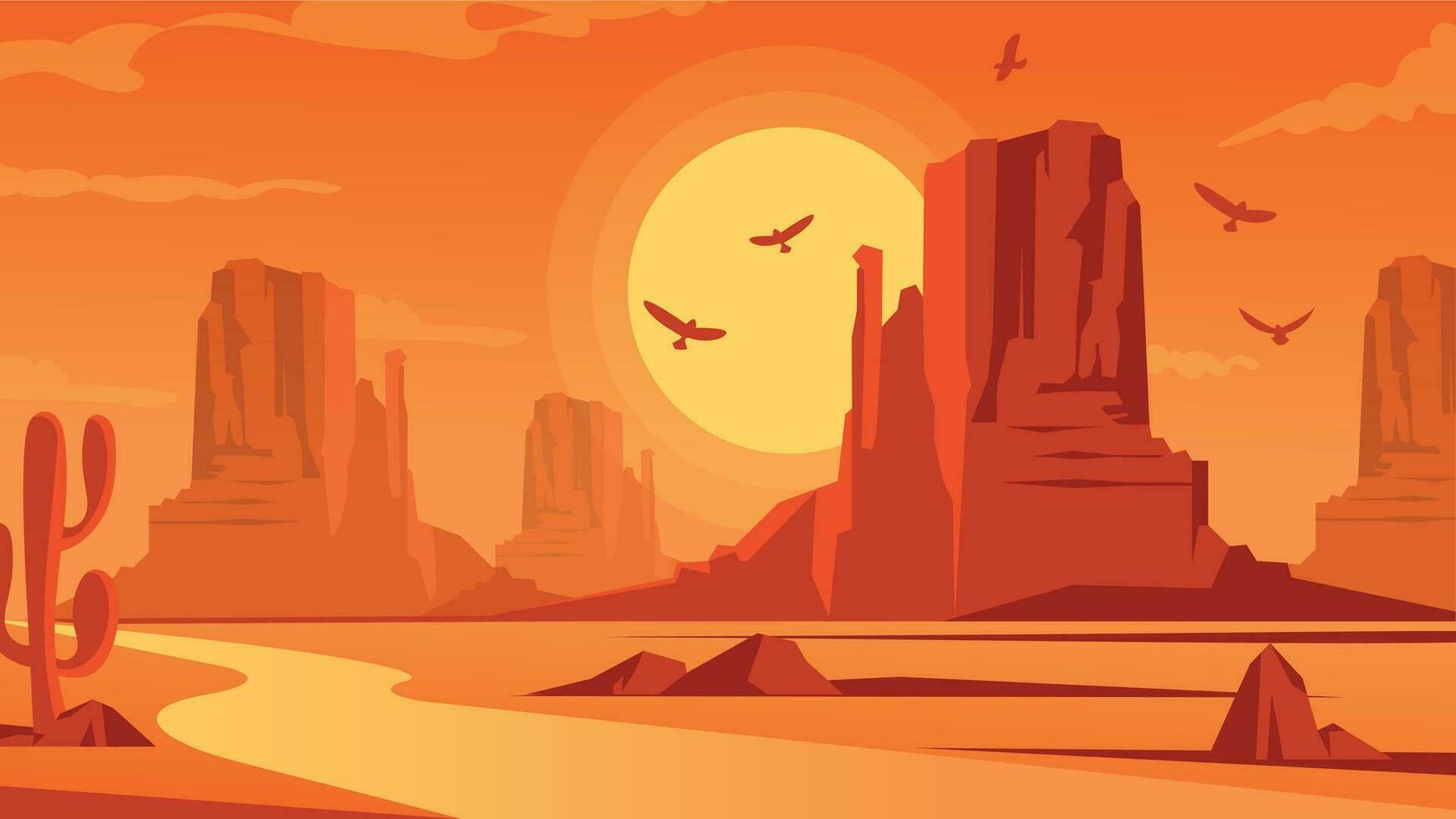 Trendy Desert Sunrise vector