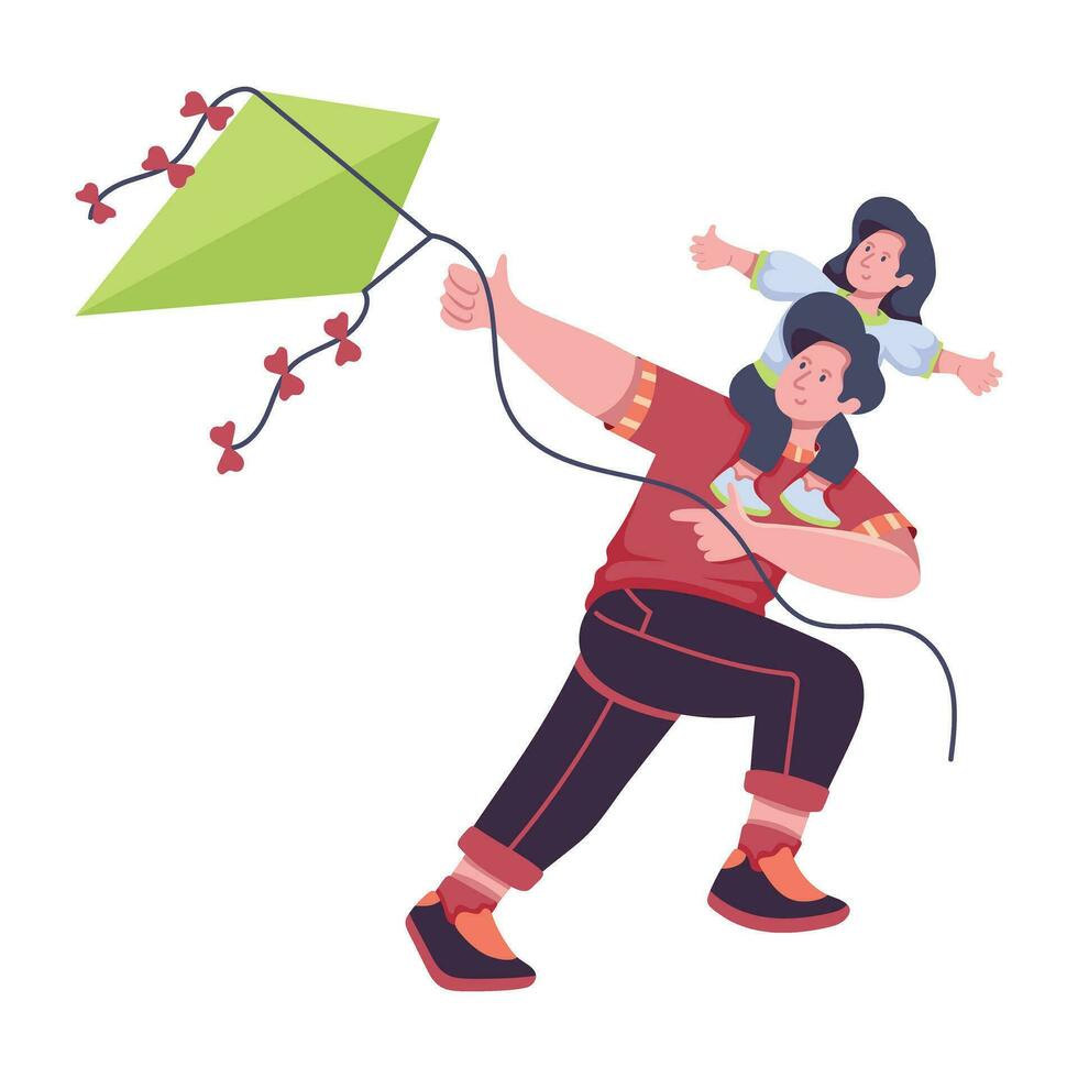 Trendy Flying Kite vector