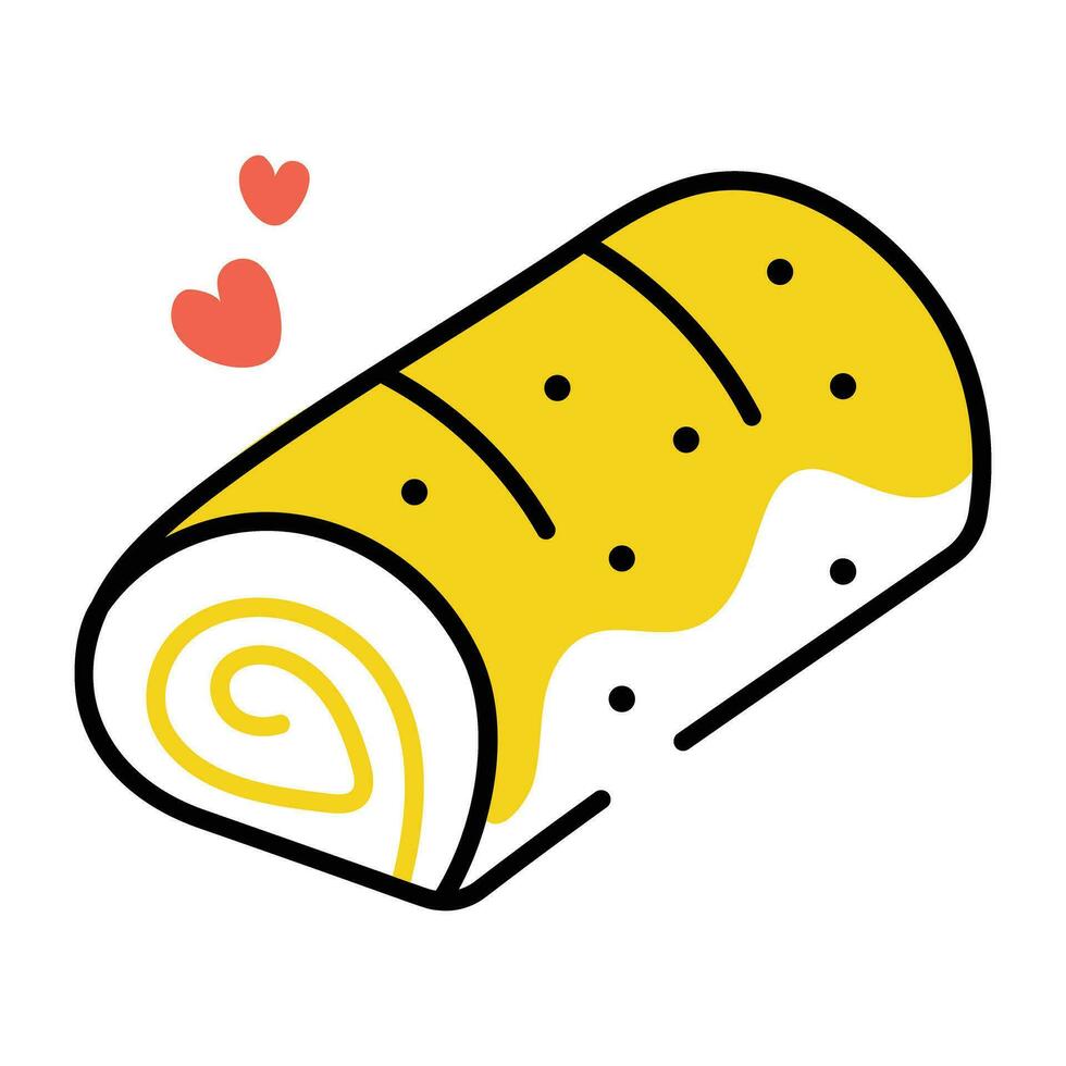 Trendy Cake Roll vector