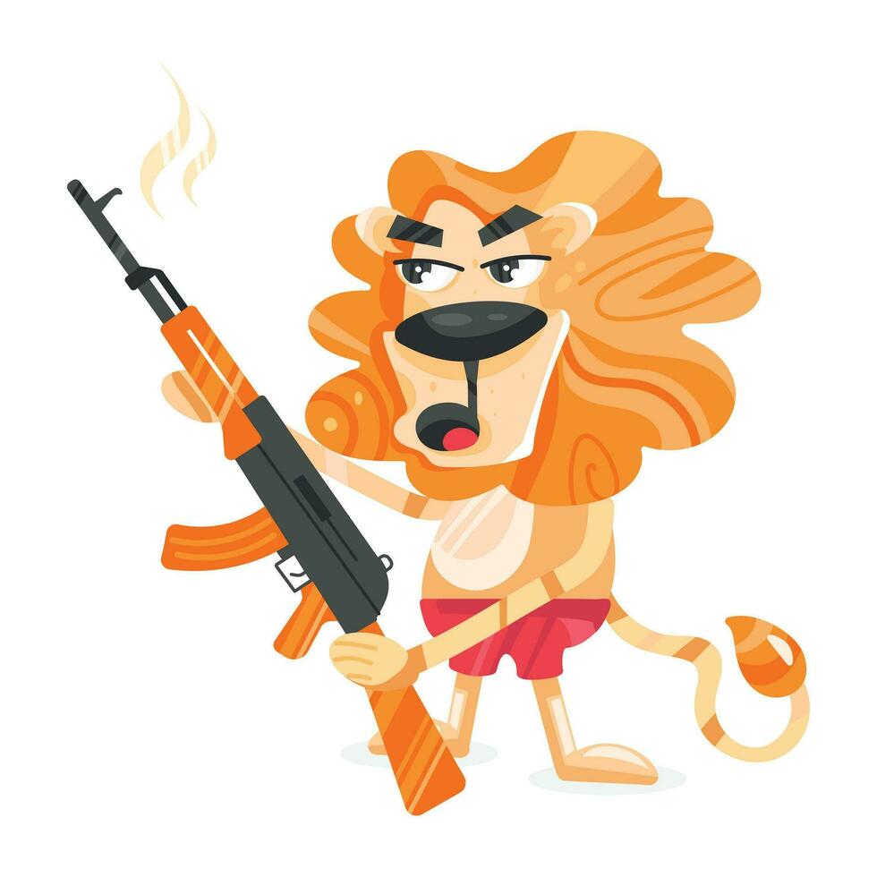 Trendy Lion Gun vector