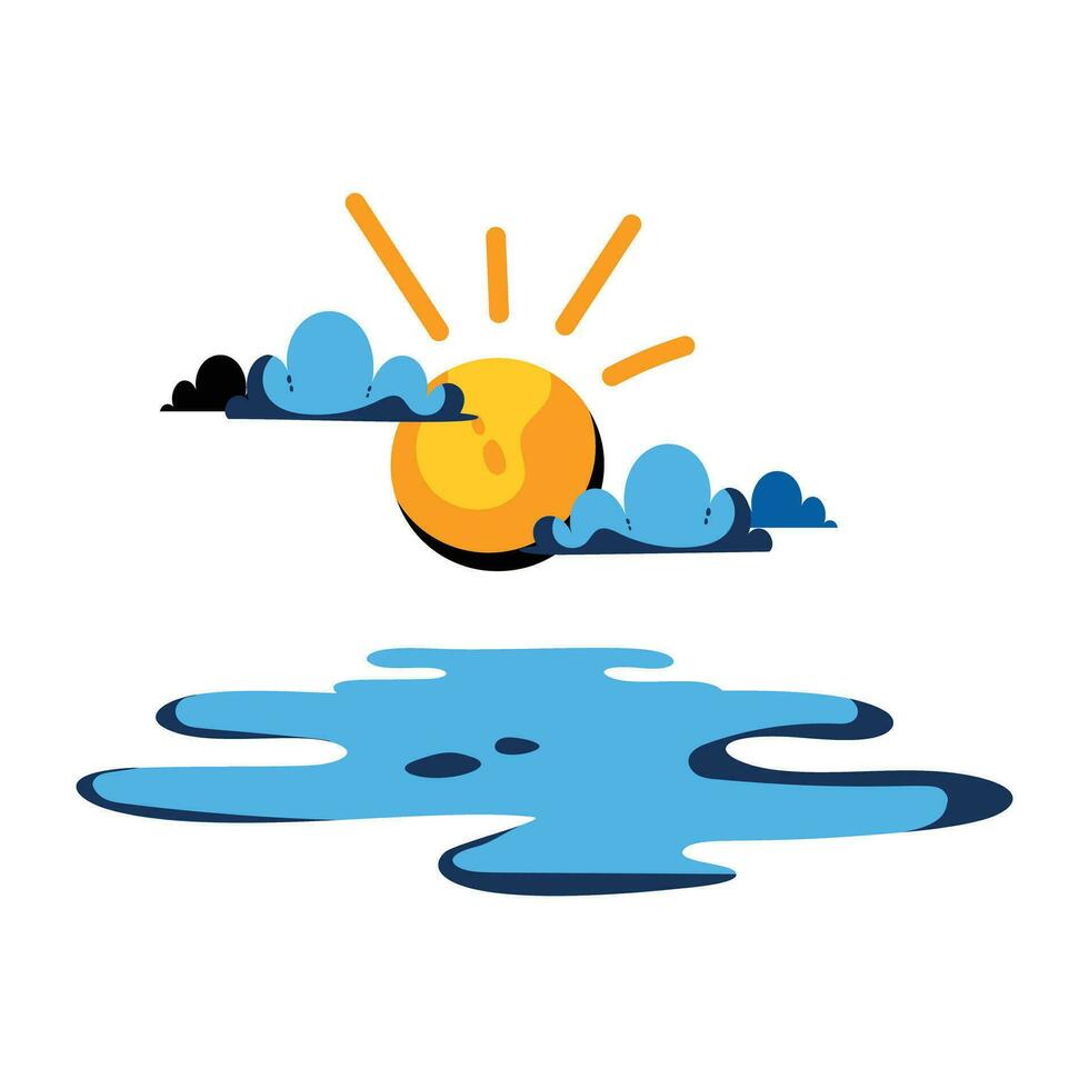Trendy Partly Cloudy vector