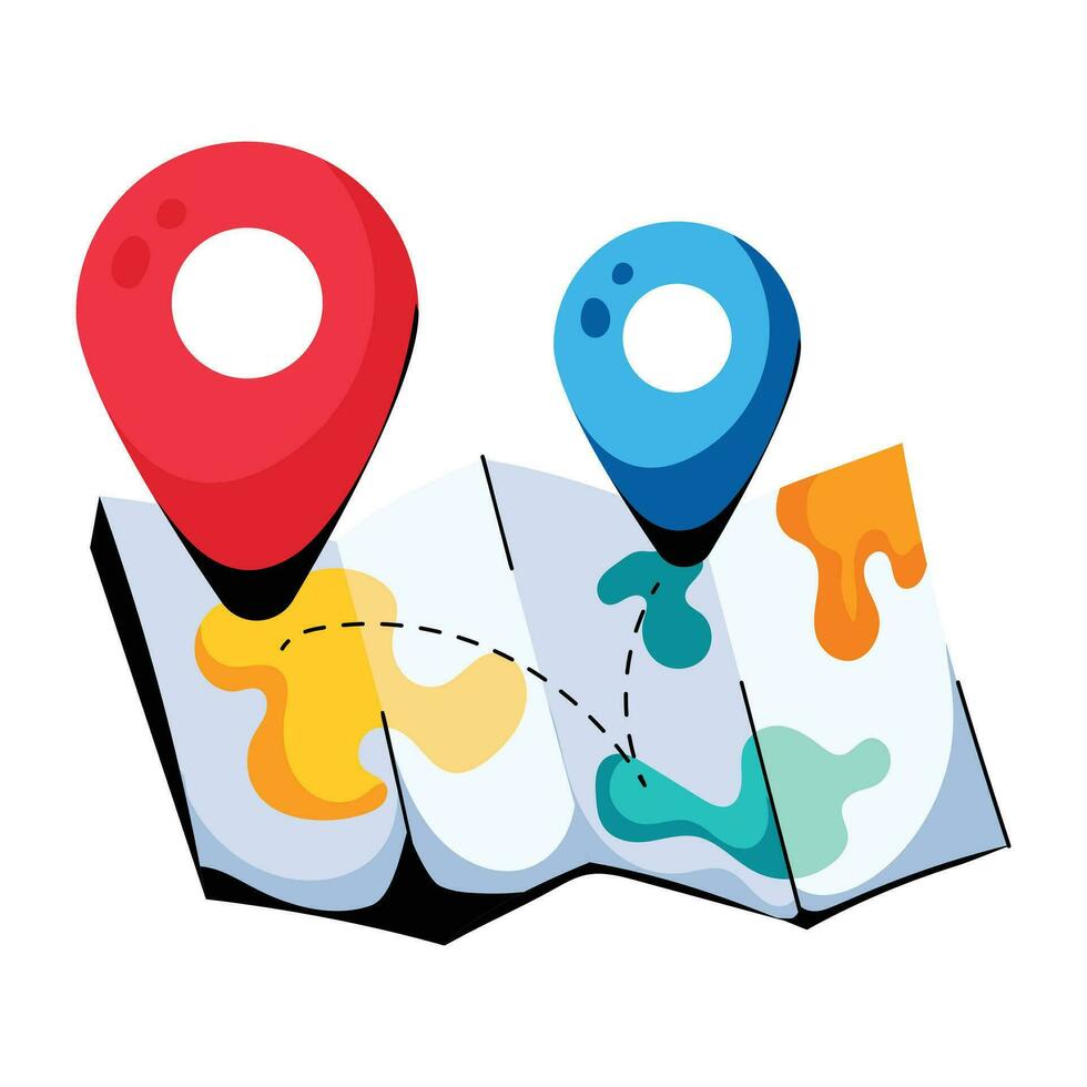 Trendy Map Location vector