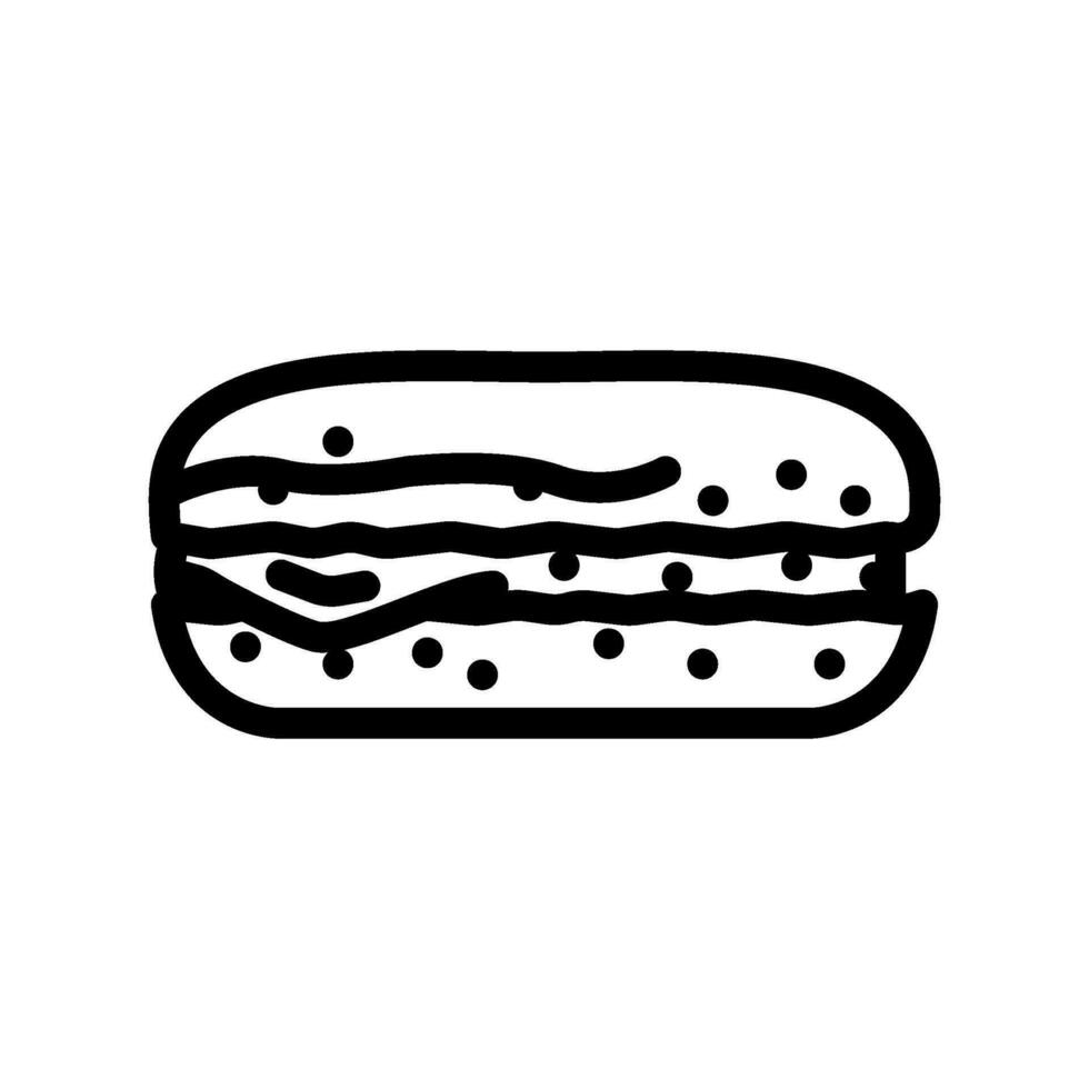 ham bun food meal line icon vector illustration