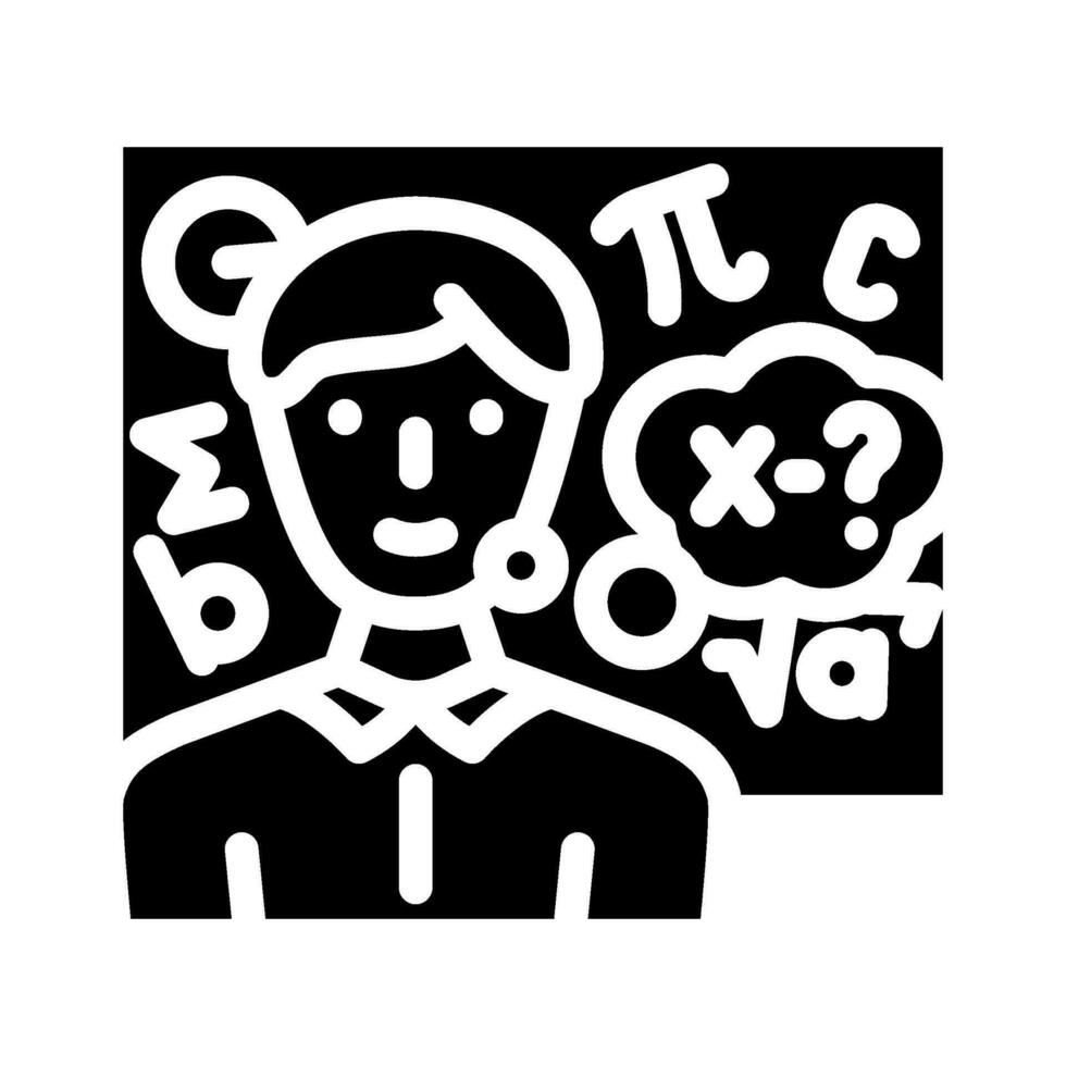 study math science education glyph icon vector illustration