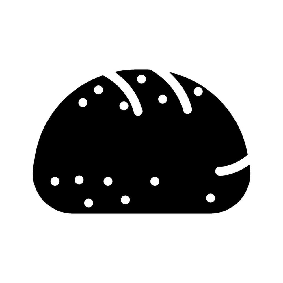 de masa fermentada bollo comida comida glifo icono vector ilustración