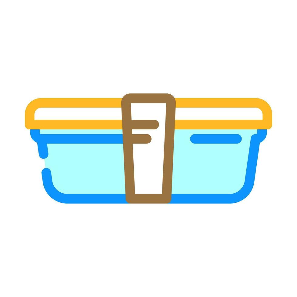 almuerzo caja vaso comida color icono vector ilustración