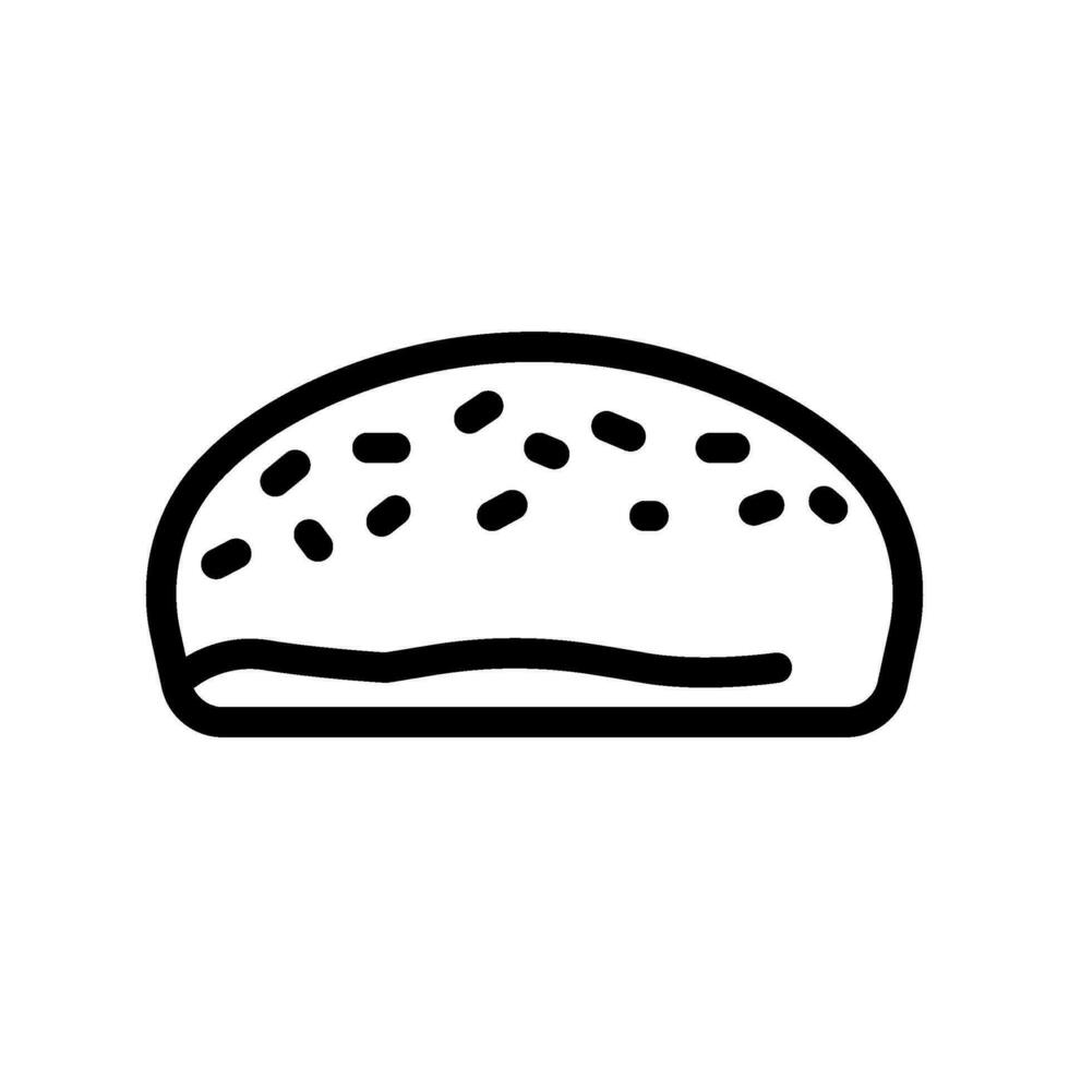 sweet bun food meal line icon vector illustration